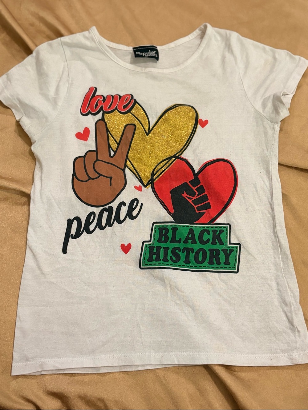 Kids White 'Love Peace Black History' Graphic Tee by